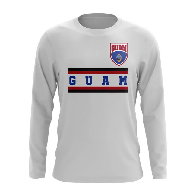 Team Guam Core Football Country Long Sleeve T-Shirt (White)