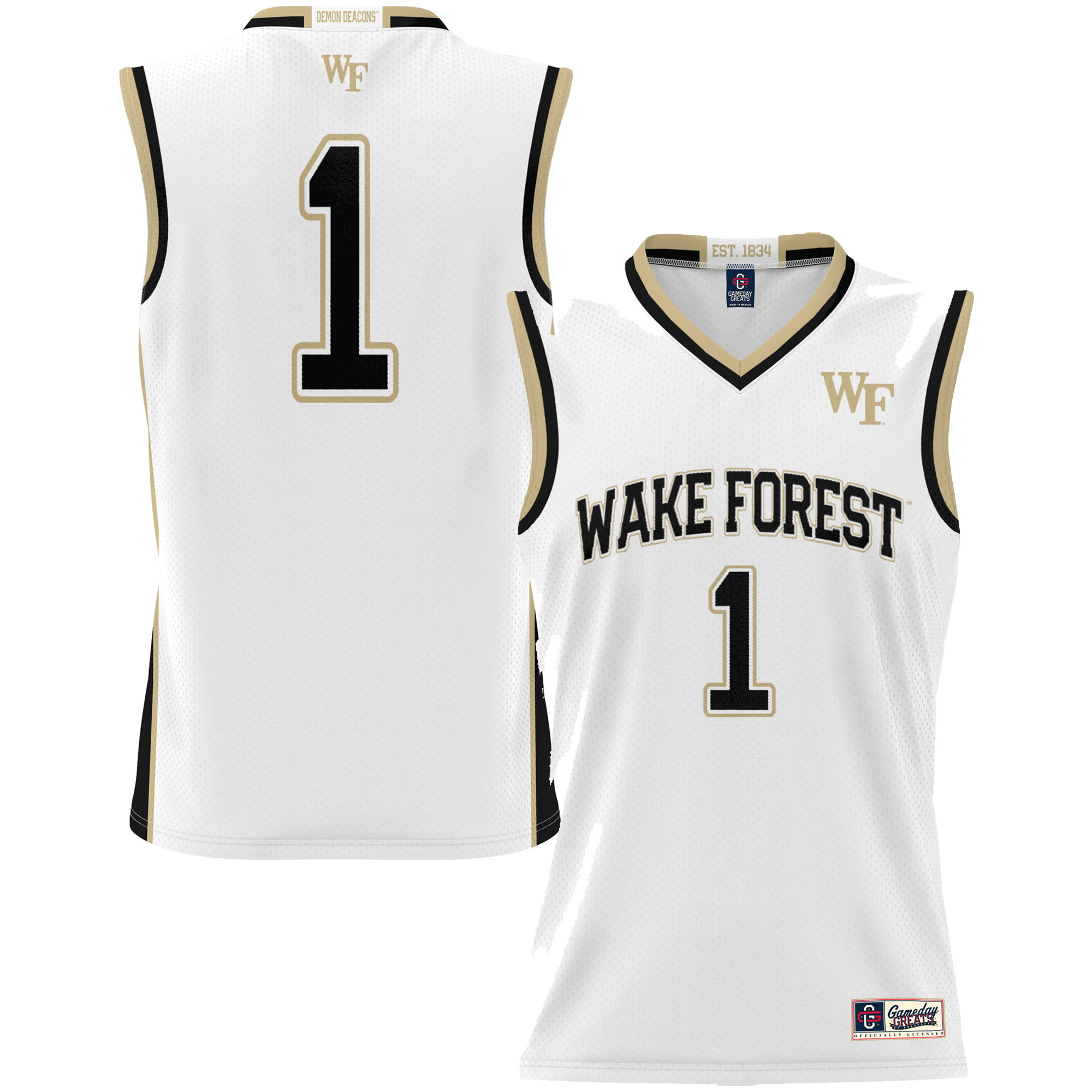[NJP] Wake Forest Demon Deacons GameDay Greats Youth Lightweight Basketball Jersey - White