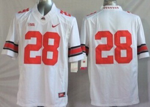 official Men's OSU Ohio Dominic Clarke #28 White 2014 Football Jersey