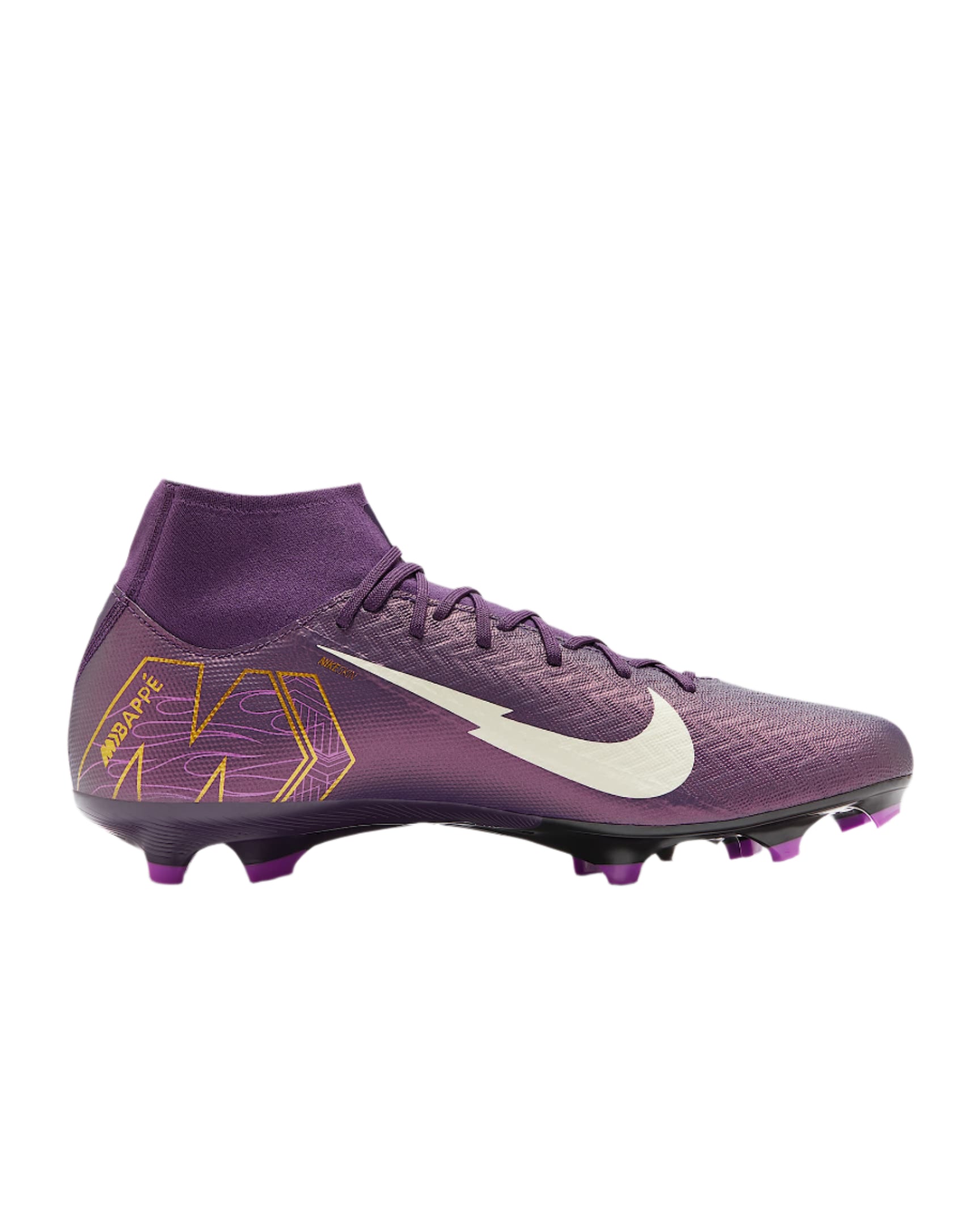 Nike Zoom Superfly 10 Academy Kylian Mbappe KM FG/MG Soccer Cleats (Grand Purple/Pale Ivory)