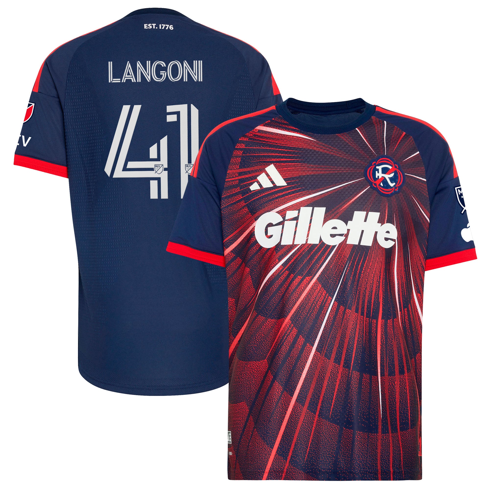 [JED] Women's Luca Langoni New England Revolution 2026 Independence Day On-Field Authentic Jersey - Blue
