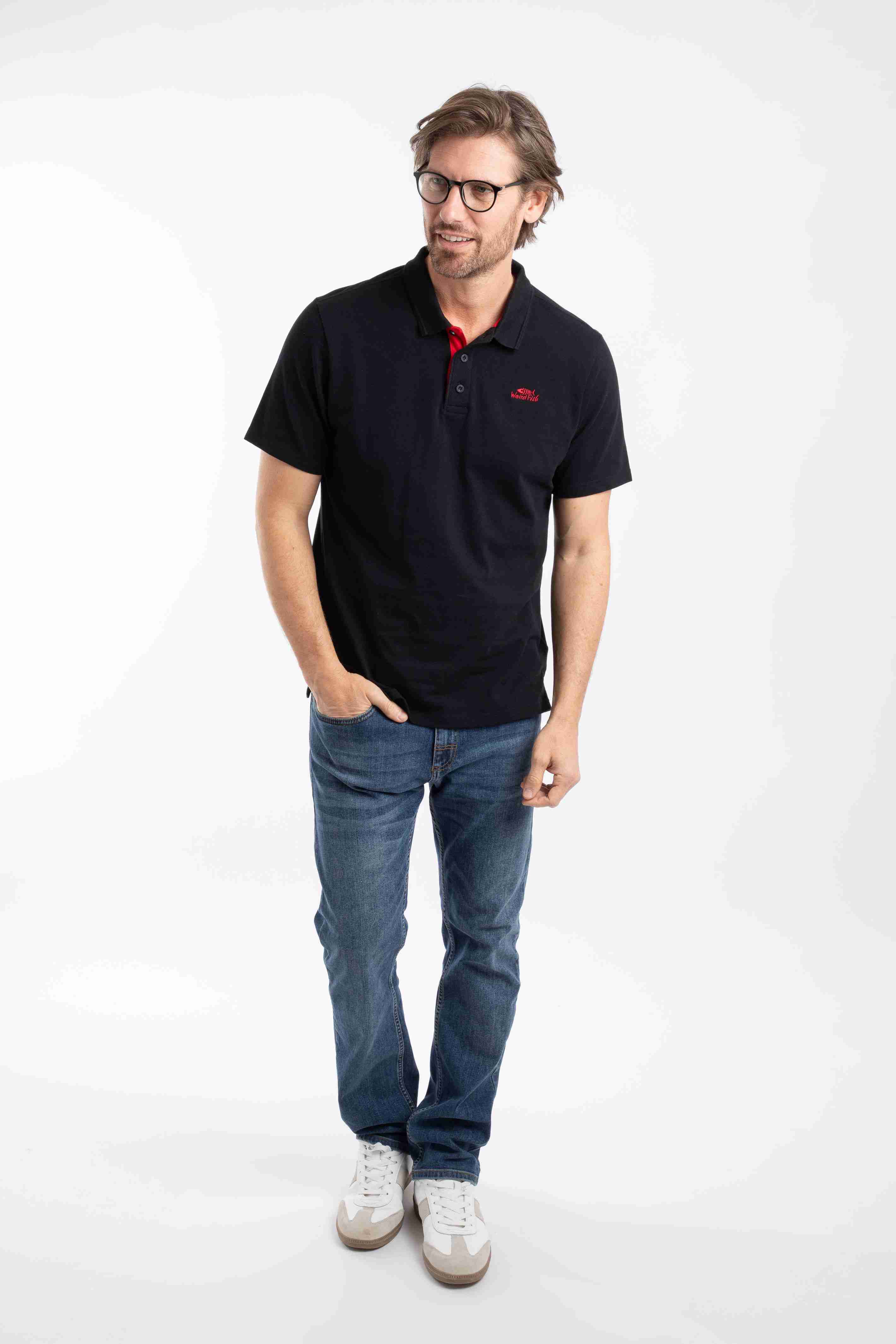 Miles Pique Polo Shirt Black