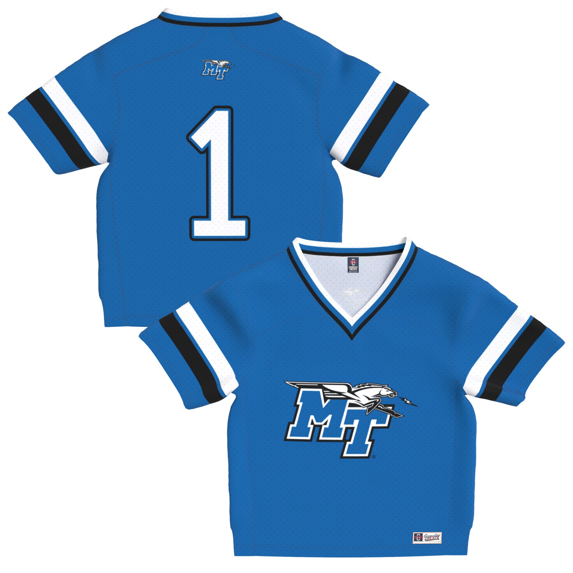 Toddler Royal MTSU Blue Raiders Lightweight Collegiate Football Fashion Jersey