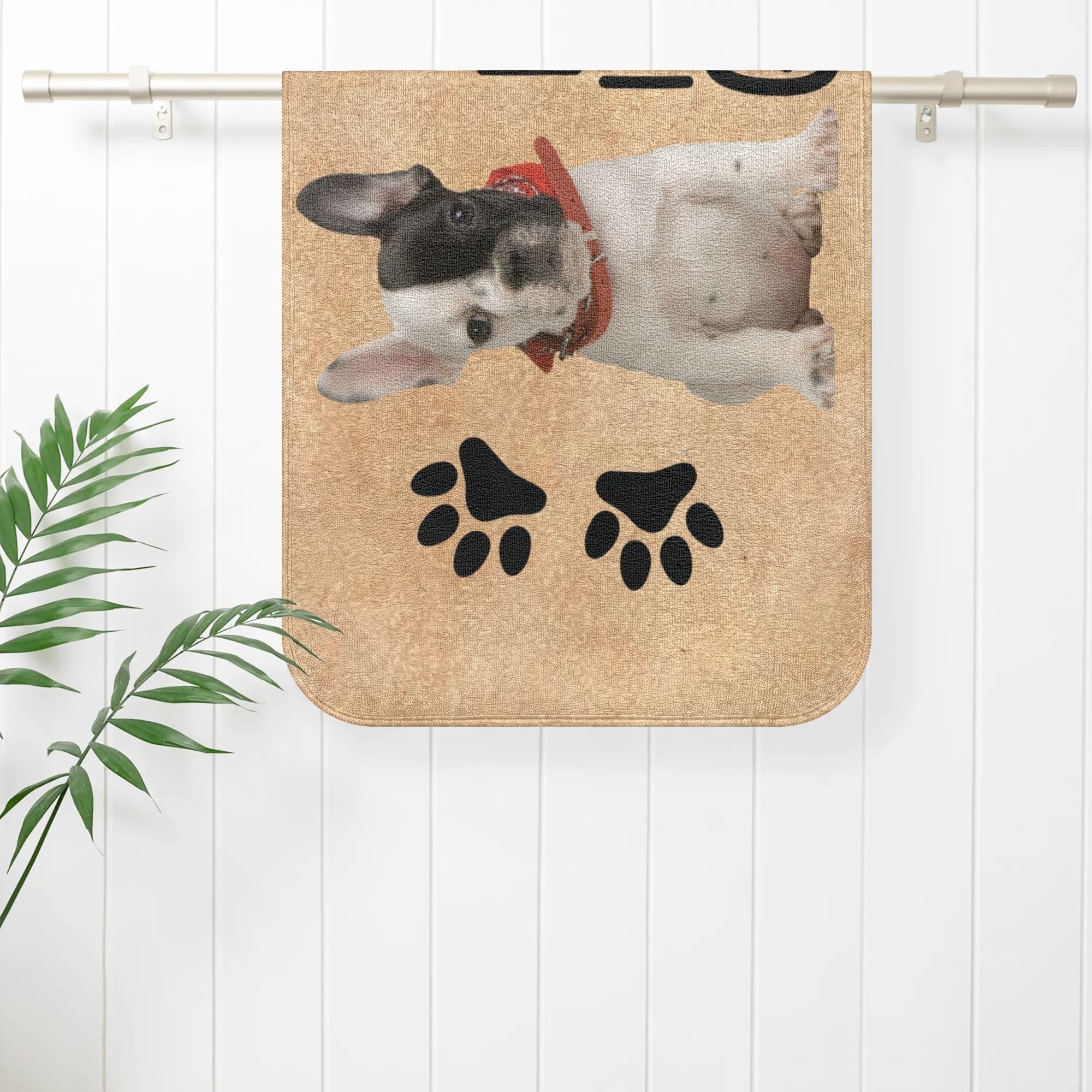 Frenchie Towel With Custom Name And Image Winter Wear | Breed-optimized