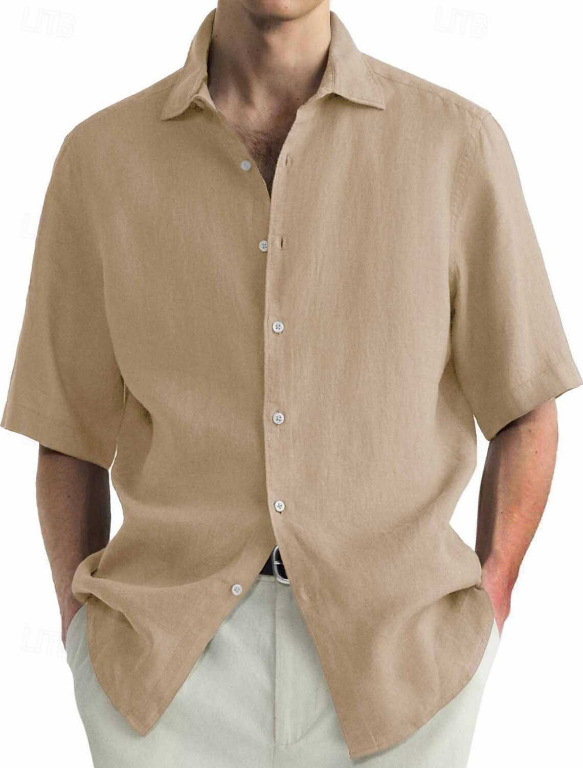 Men's Shirt Casual 100% Cotton Acid Wash Black White Light Green Pink