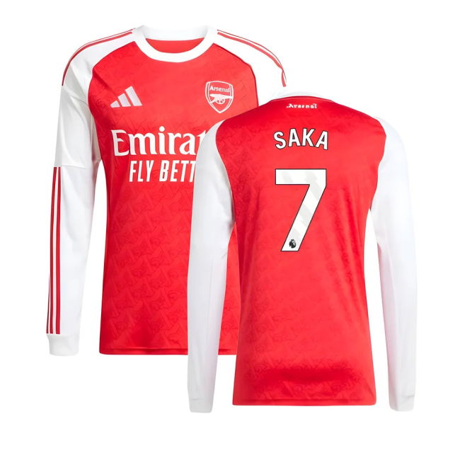 Arsenal 2025-20 Home Football Shirt Featuring Saka 7 L M S
