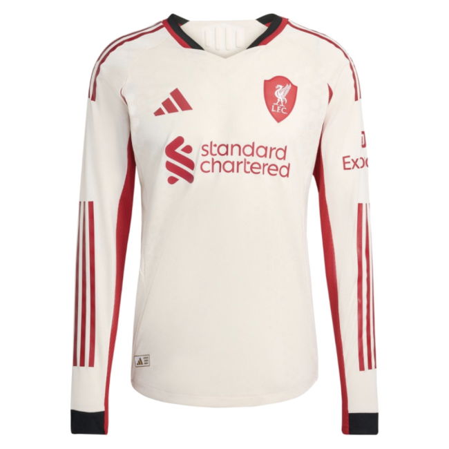 2025-2026 Liverpool Authentic Long Sleeve Away Shirt (Ekitike 22)