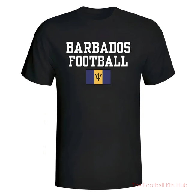 Men Barbados Football T-Shirt - Black