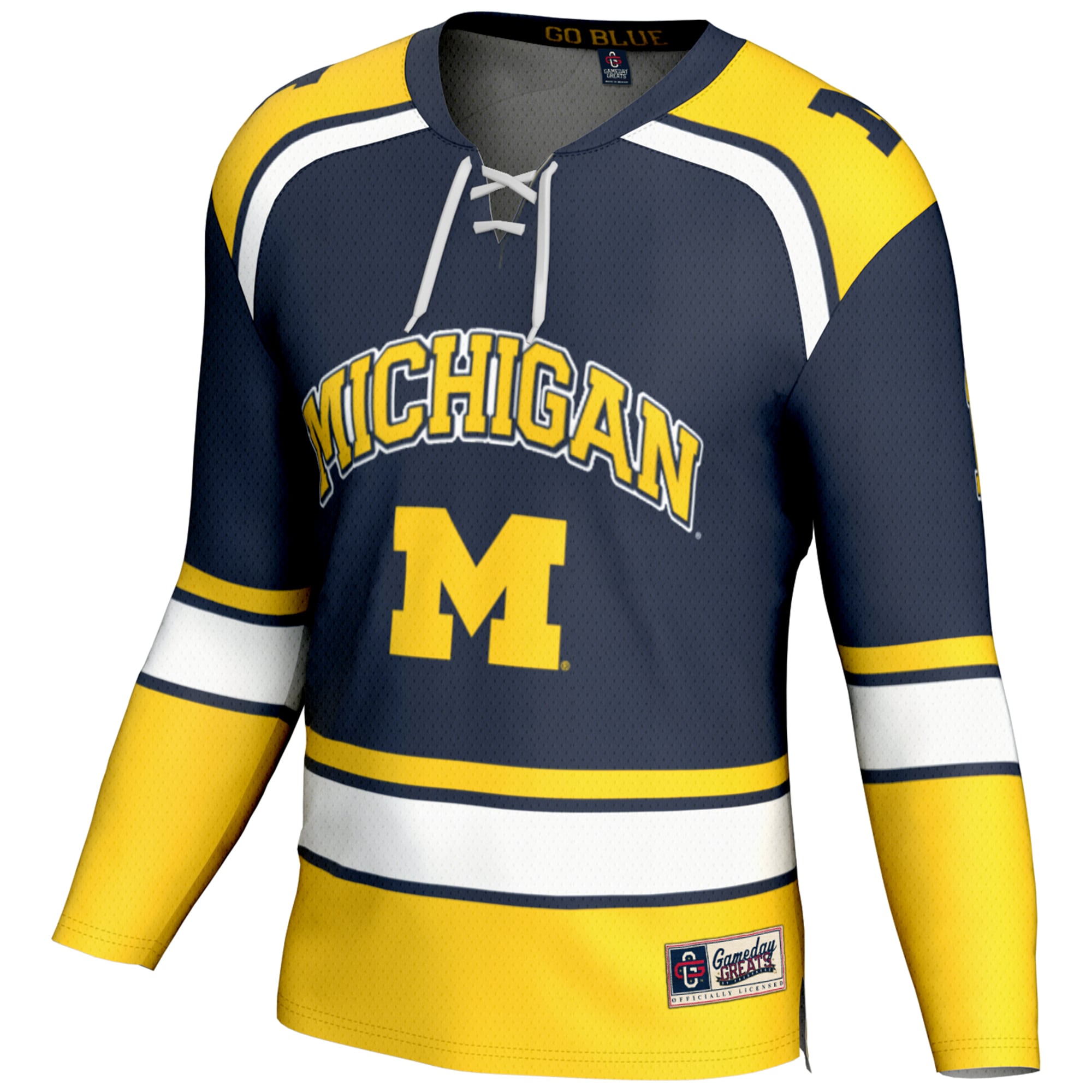 [DDG] Michigan Wolverines GameDay Greats Hockey Jersey - Navy