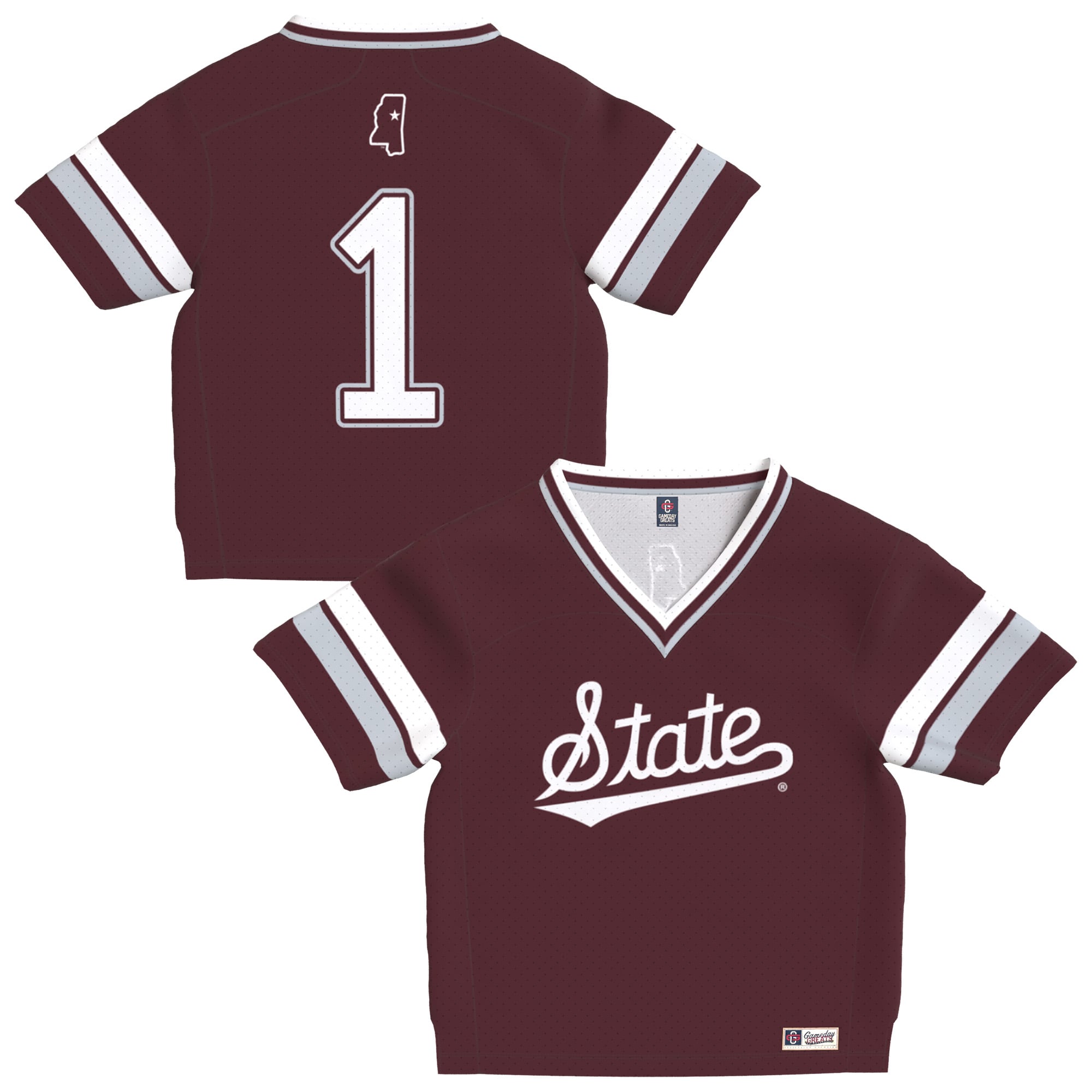 Toddler Maroon Mississippi State Bulldogs Lightweight Collegiate Football Fashion Jersey