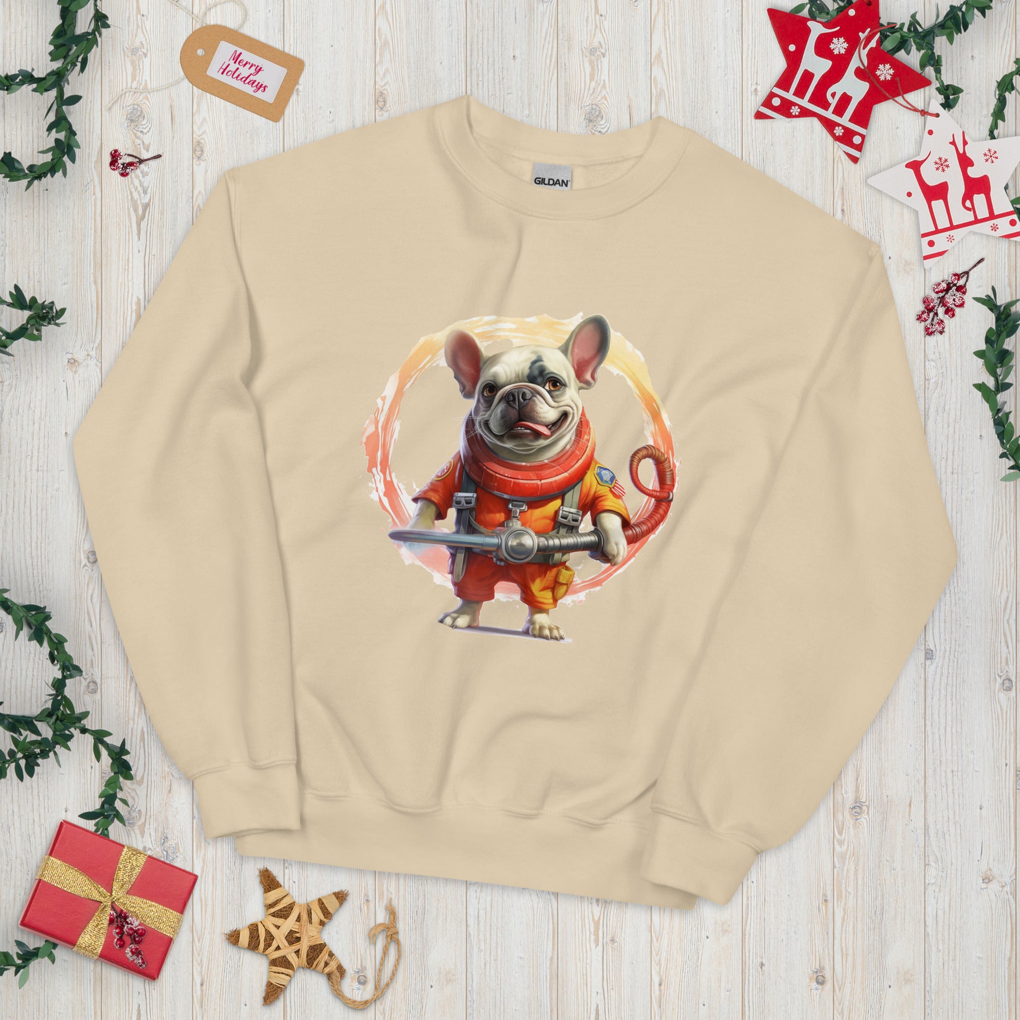 French Bulldog Neurofire French Bulldog Firefighter Inspired Crew Neck