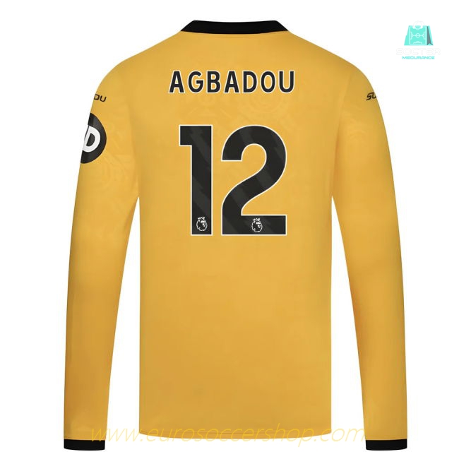 2025-2026 Wolves Long Sleeve Home Shirt (Agbadou 12)
