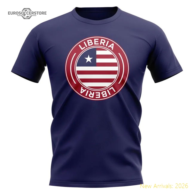 Liberia Football Badge T-shirt (navy) - Premium Collection
