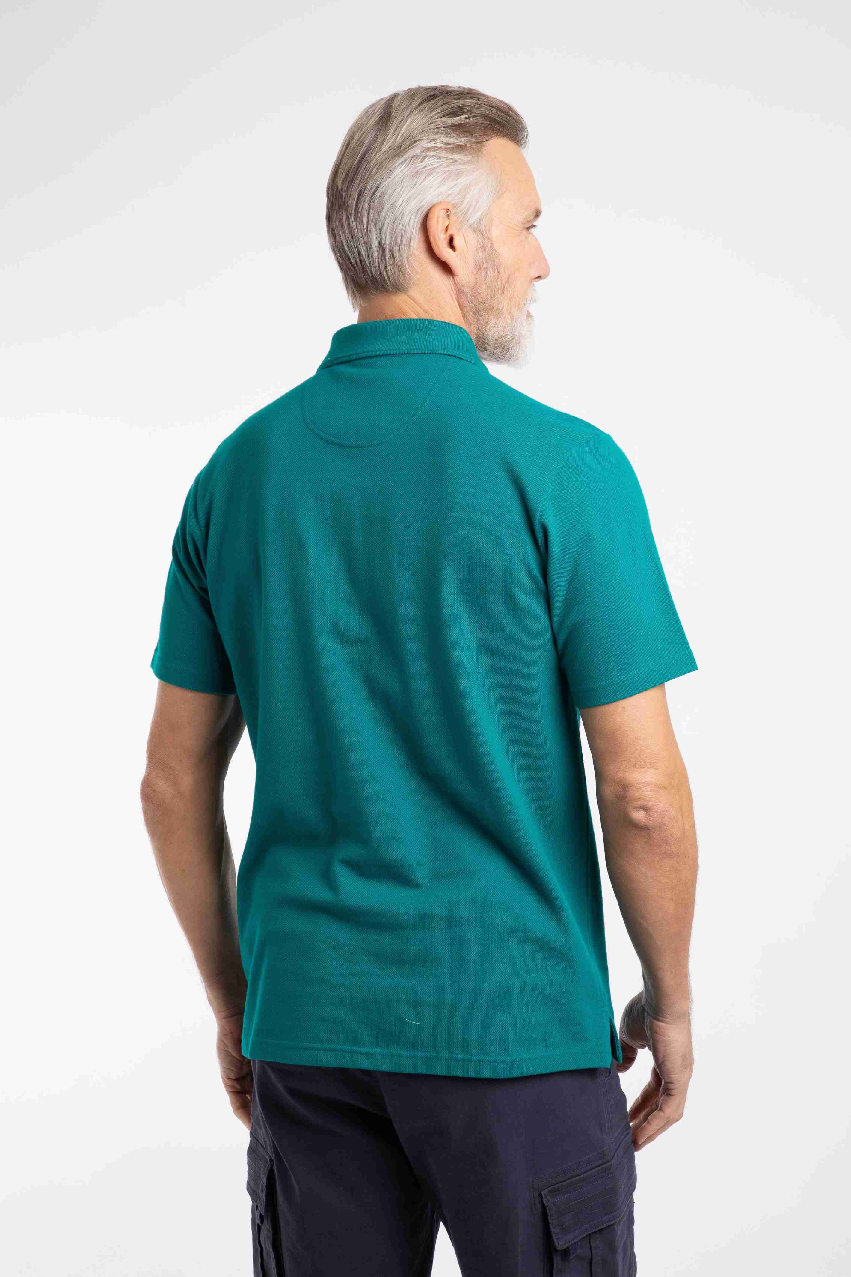 Giles Pique Polo Shirt Peacock Blue