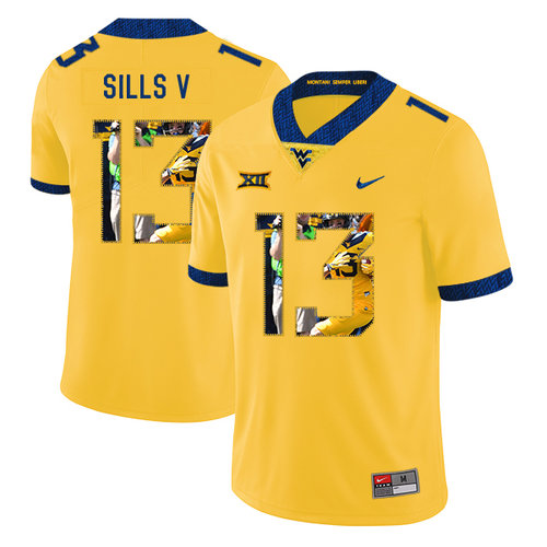 Men's None Yellow 2024 replica David Sills #13 stitched Jersey