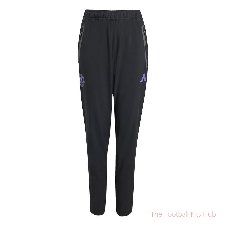 Manchester United Training Trousers Tiro 25 Competition Vis Tech Travel - Black/Purple Rush Kids