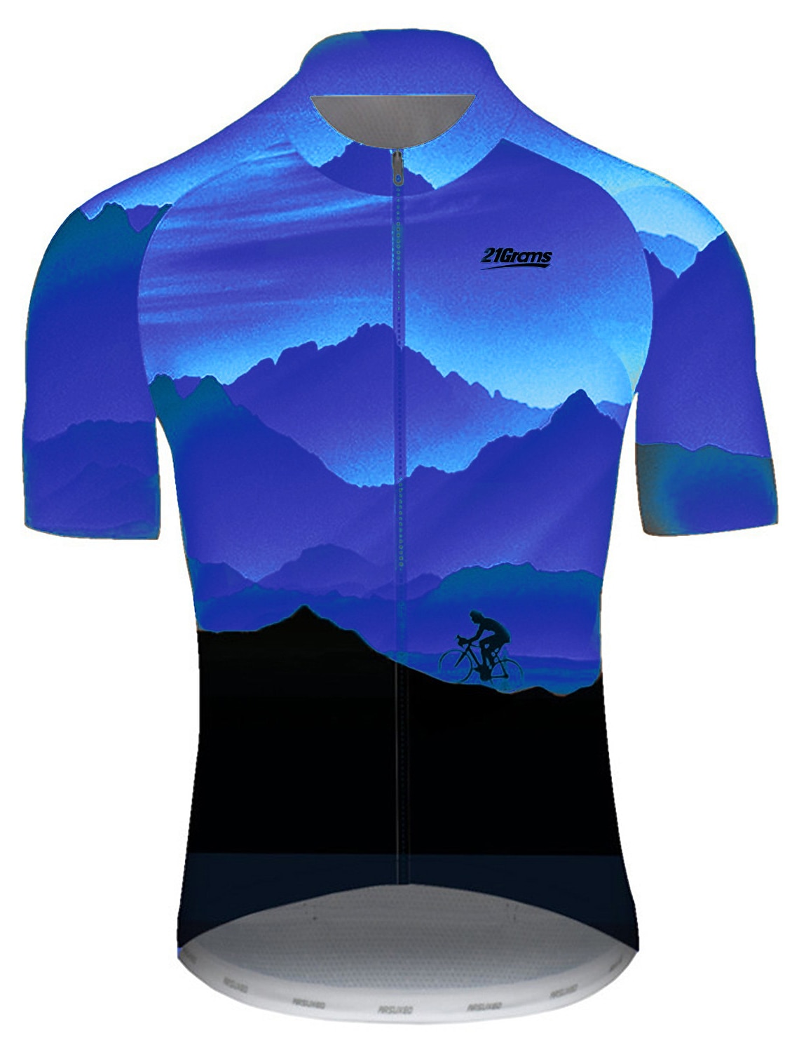 21Grams Men's Cycling Jersey Short Sleeve Bike Jersey 3 Rear Pockets Reflective Strips Gradient Top Summer Bike wear Mountain Bike Shirt Sports Cycling Clothing Breathable Quick Dry Moisture Wicking