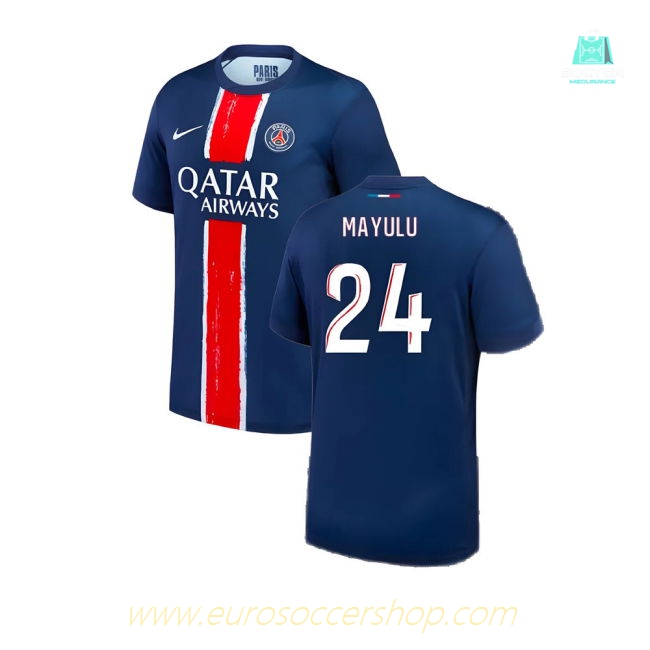2024-2025 PSG Paris Saint Germain Home Shirt (Mayulu 24)