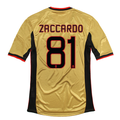 Lightweight 1314 AC Milan 81 Zaccardo Third Golden Jersey