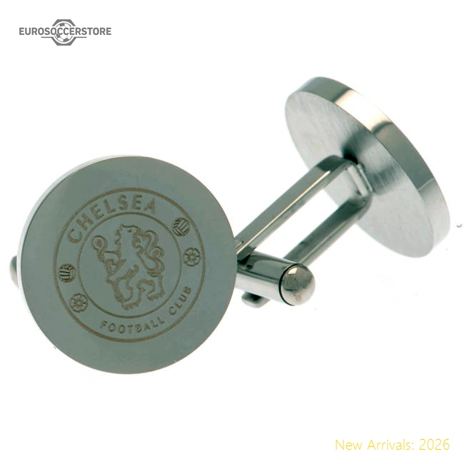 Authentic Chelsea Fc Stainless Steel Round Cufflinks - Premium