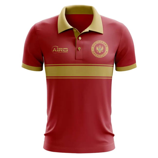 Montenegro Concept Stripe Polo Shirt (Red) Quality Oranje