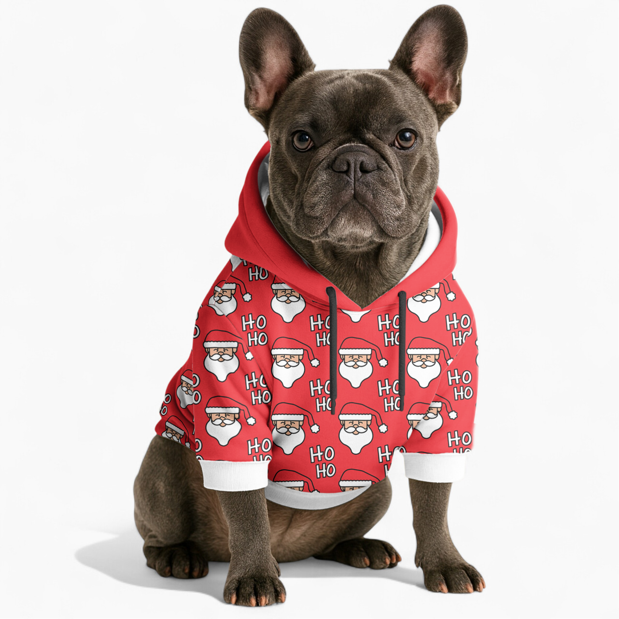 Santa - Everyday Frenchie Hoodie Frenchie Themed Wear | Durable Build