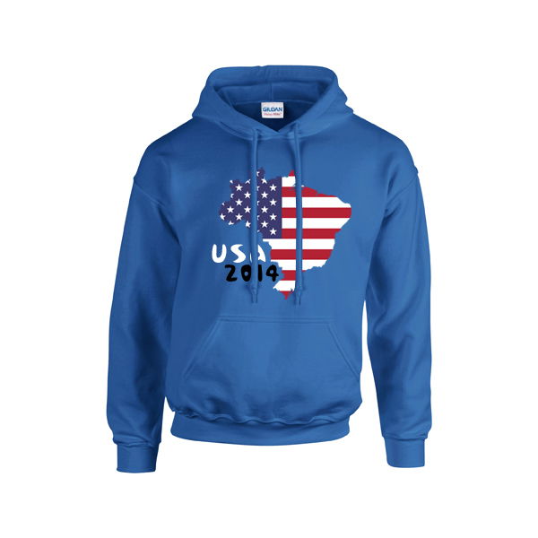 Top-Tier Aero-Dynamic Usa 2014 Country Flag Hoody (Blue)