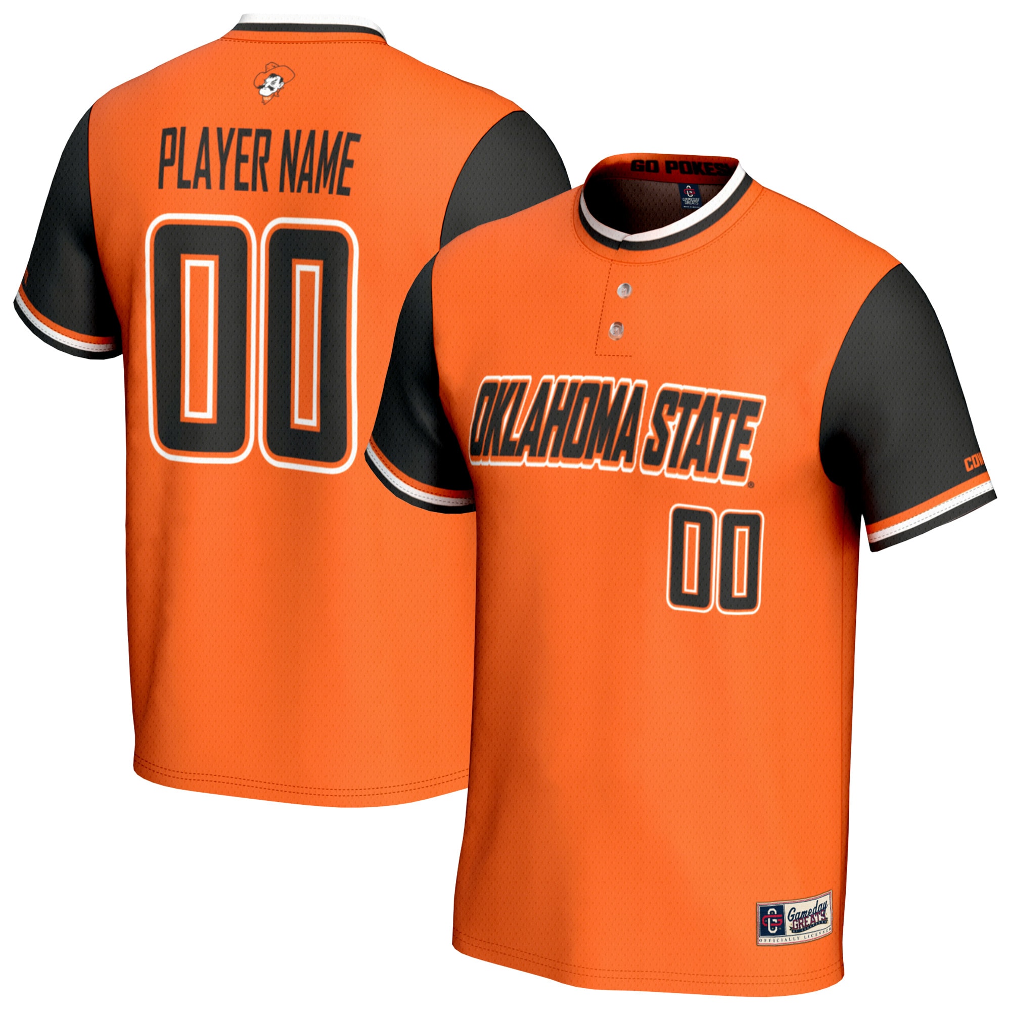 [NJP] Women's Oklahoma State Cowboys GameDay Greats NIL Pick-A-Player Lightweight Collegiate Softball Fashion Jersey - Orange