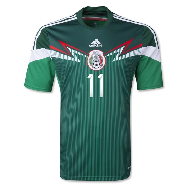 2014 Mexico 11 AQUINO Home Green Soccer Jersey Shirt - Official