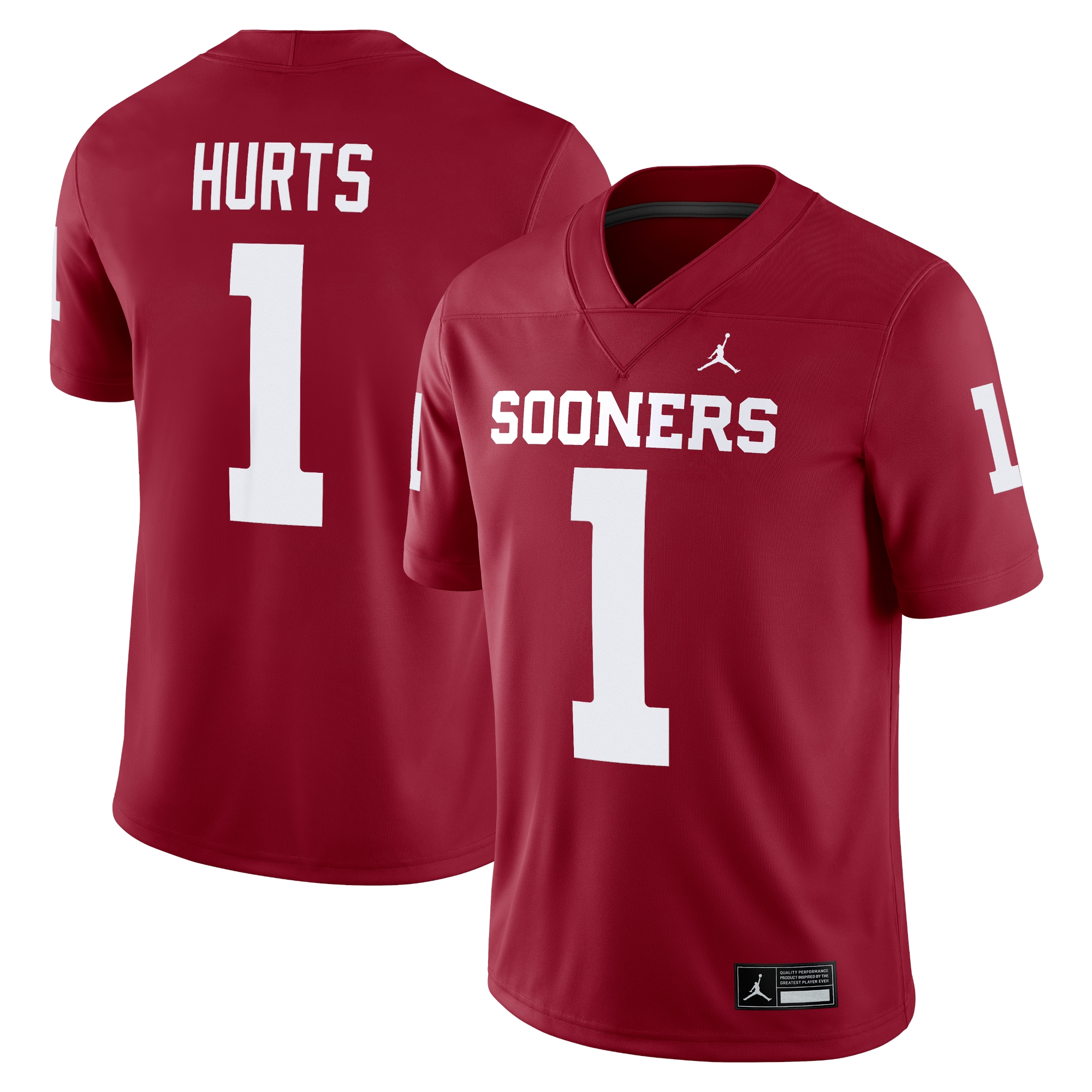 [NJP] Jalen Hurts #1 Oklahoma Sooners Alumni Player Game Jersey - Crimson
