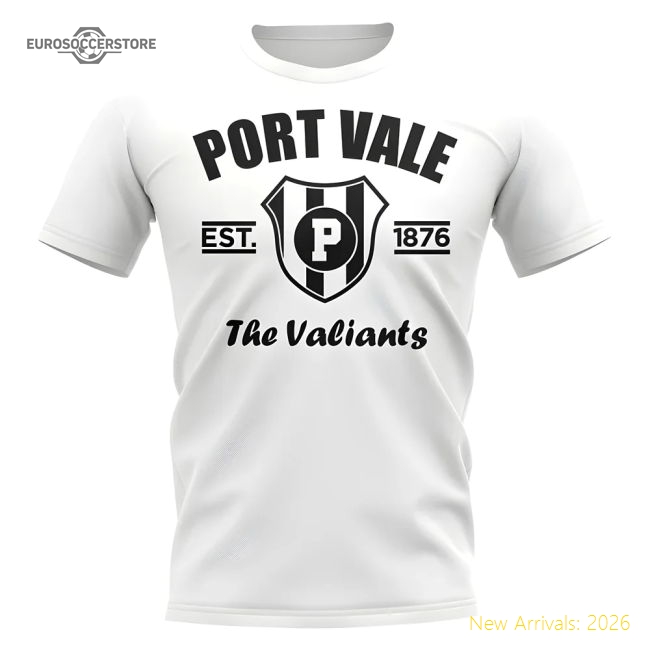 Premium Port Vale Established Football T-shirt (white) - Official Edition