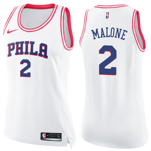 PHI #2 Moses Malone Official 2024 Icon NBA Jersey - White Swingman