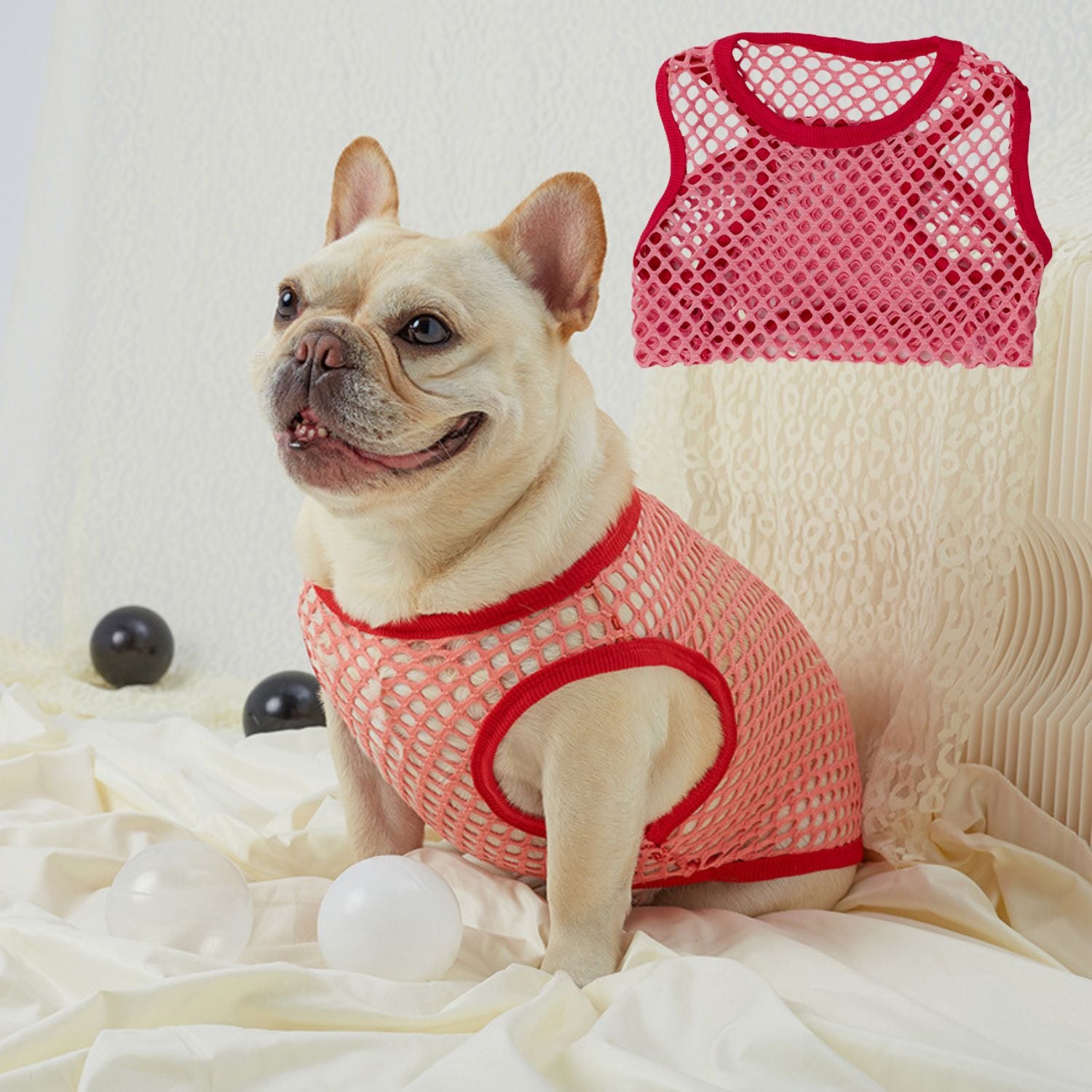 Comfortable French Bulldog Summer Clothes – Thin Hollow Mesh Vest For...