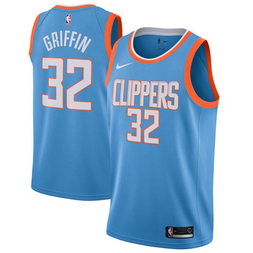 Blue Nike Angeles Clippers #32 Clippers Jersey - Mesh Fabric