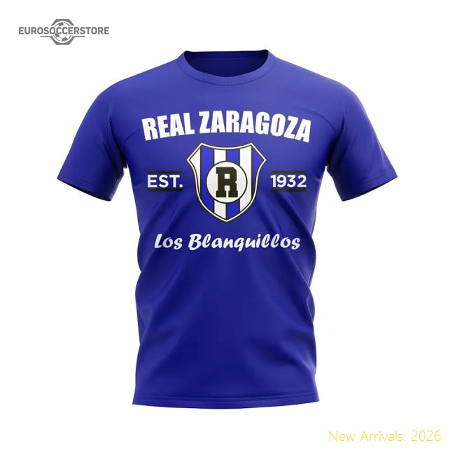 Popular Real Zaragoza Established Football T-Shirt (Blue)
