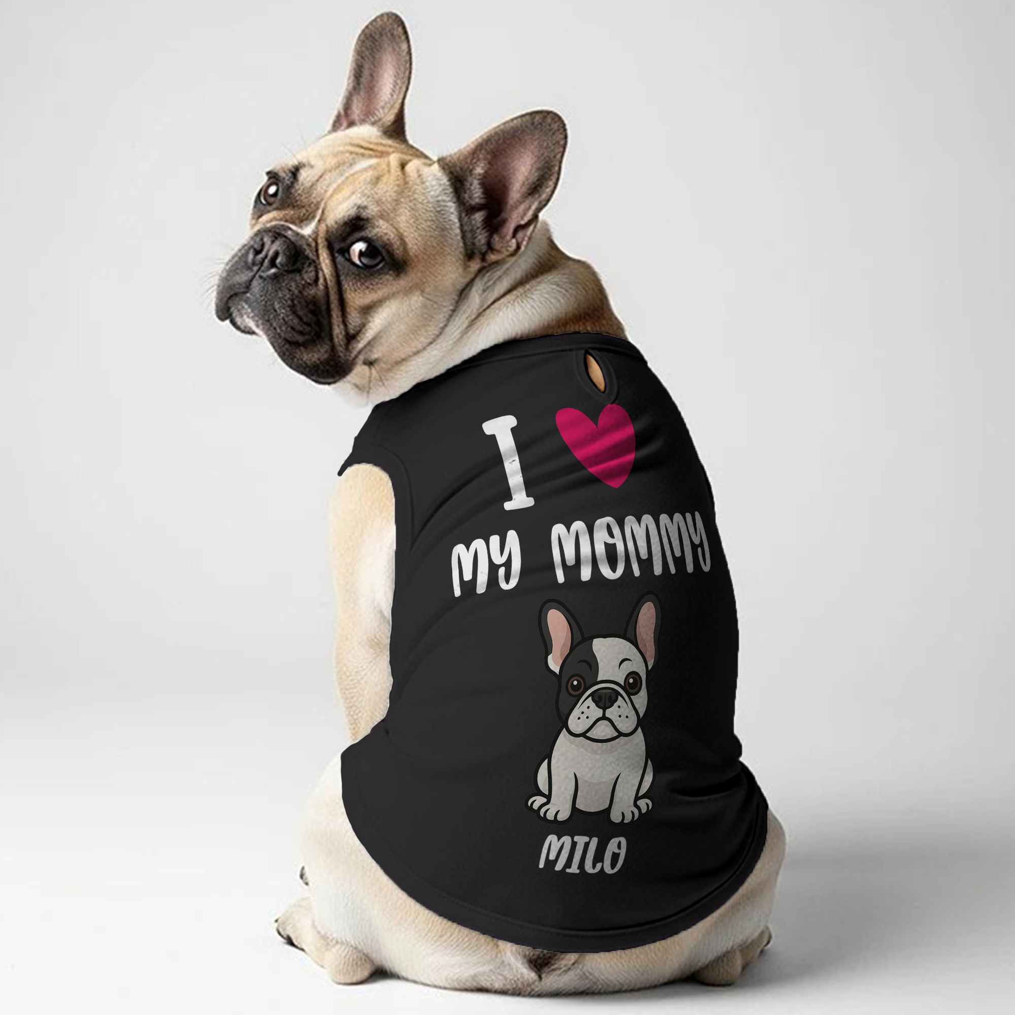 French Bulldog I Love My Mommy Personalized Frenchie Shirt | Custom