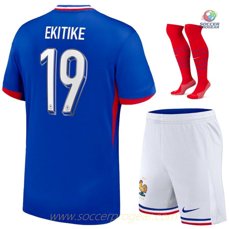 France Team 2024/25 Collection Children Jersey Set Soccer Shirt Ekitike