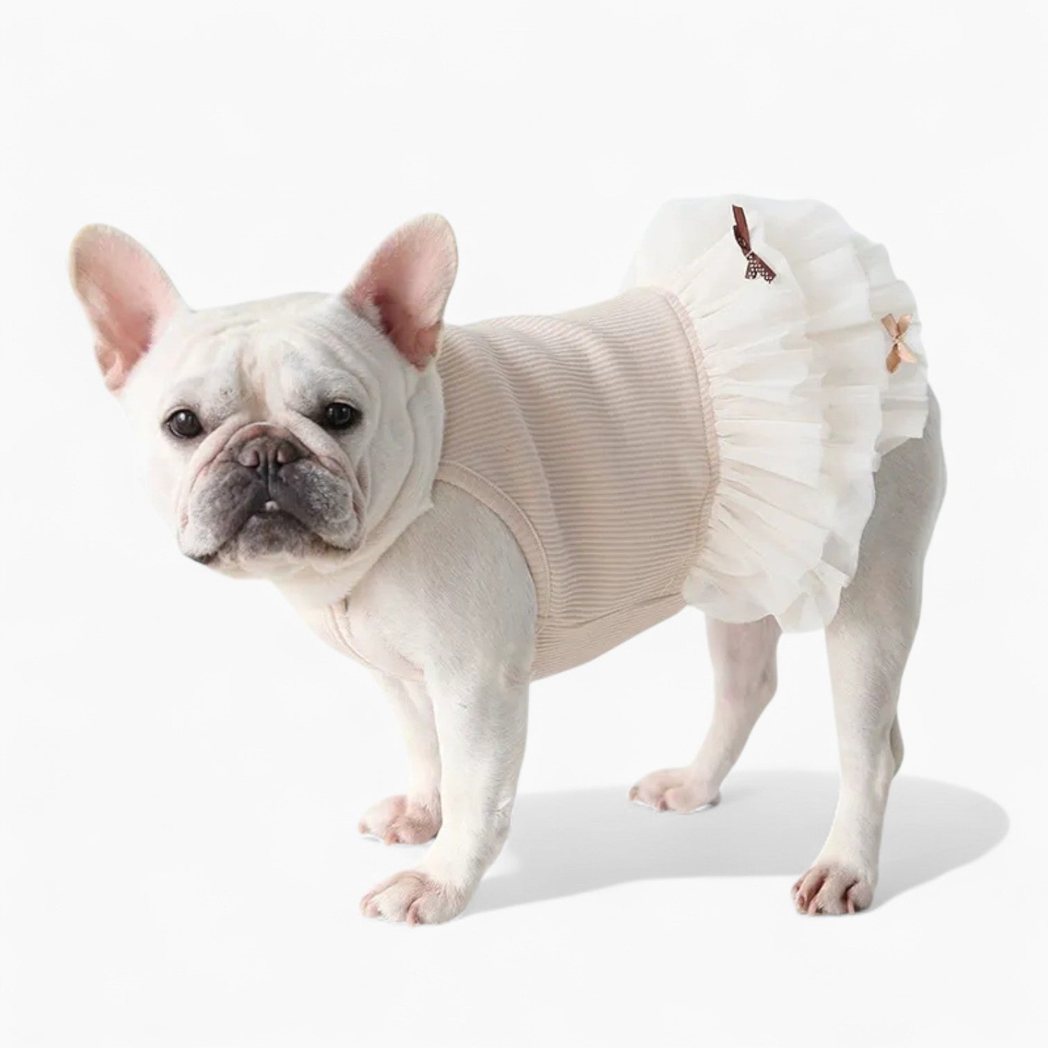 PetStyle Frenchie Princess Dress – Soft Elegant Skirt Dog Outfit