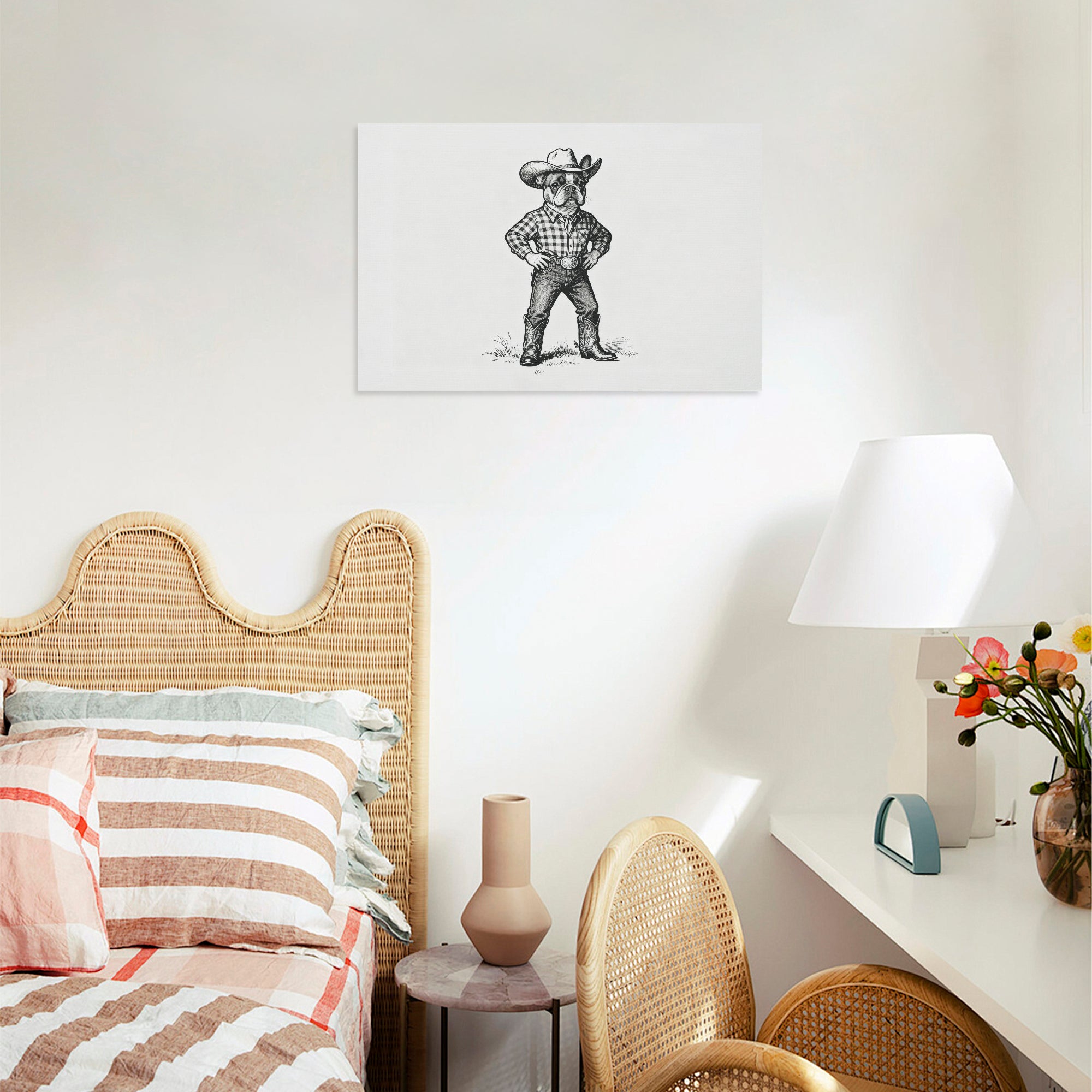 Nate - Comfy Adorable Frenchie Canvas Wall Art Indoor Comfort
