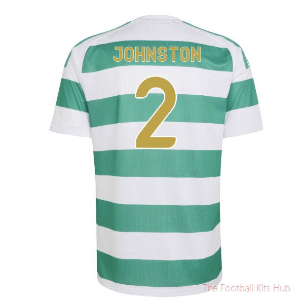 Celtic Home Shirt 2026-2027 Johnston #2 Match Kit - Soccer Jersey