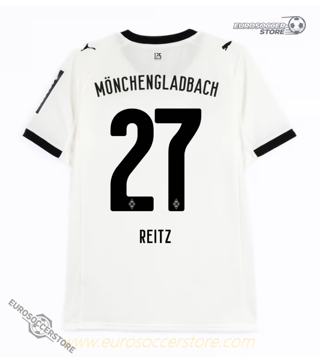 Borussia Monchengladbach's 25-26 Home Jersey featuring REITZ with the number 27
