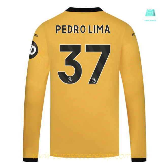 2025-2026 Wolves Long Sleeve Home Shirt (Pedro Lima 37)