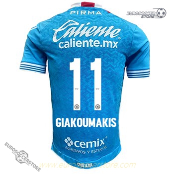 Cruz Azul 24-25 Home Version GIAKOUMAKIS Number 11 Soccer Jersey