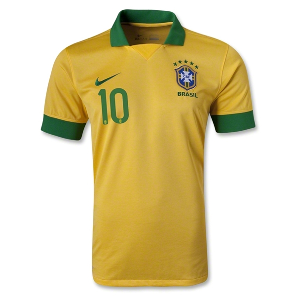 1314 Brazil 10 RONALDINHO Yellow Home Jersey Shirt - Official Replica