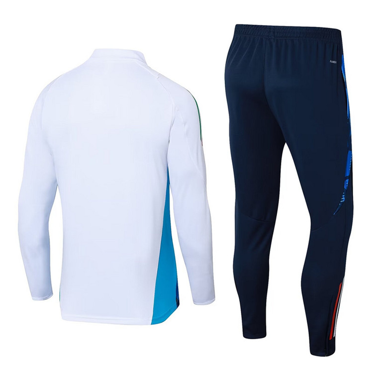 Authentic Match Quality 2024 Italy Half zip Tracksuit - White