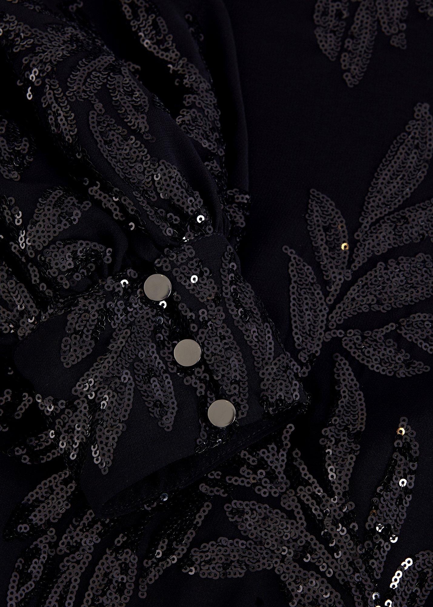 Odette Black Sequin Mini Dress