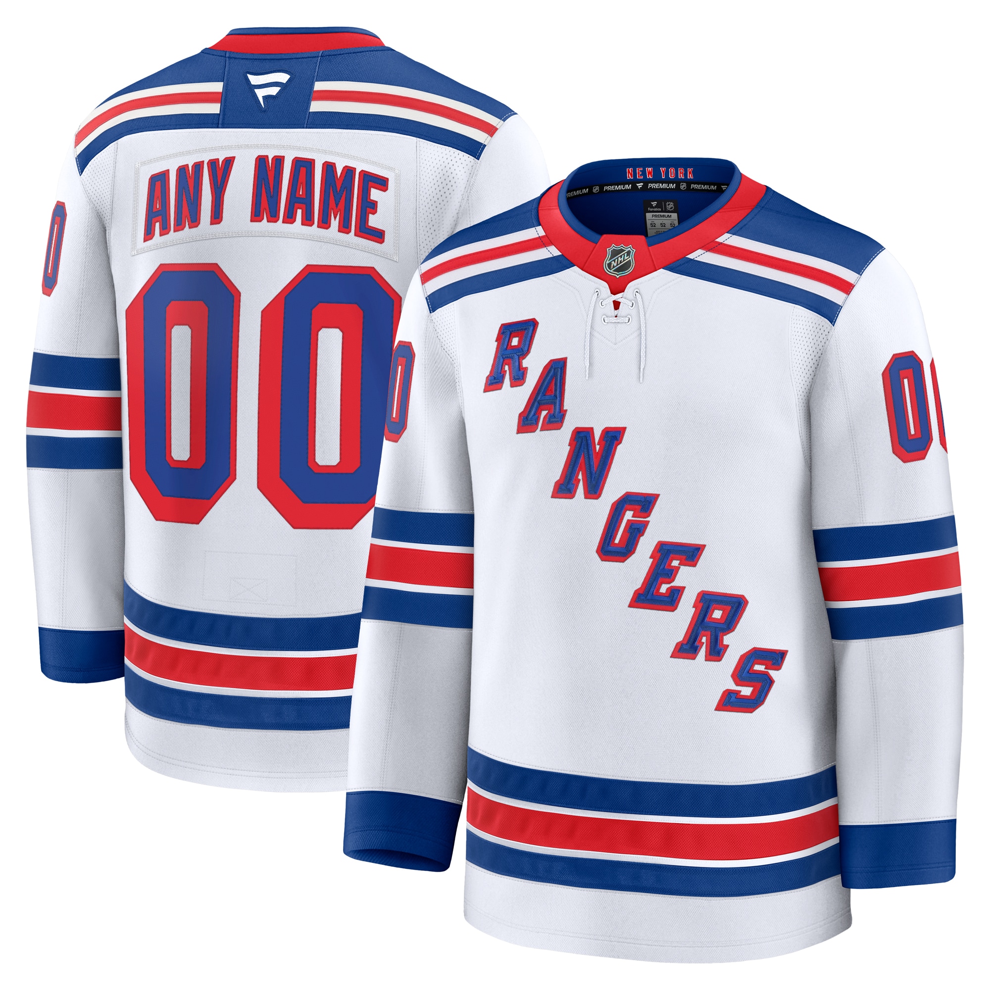 [SJH] Youth New York Rangers Away Premium Custom Jersey - White