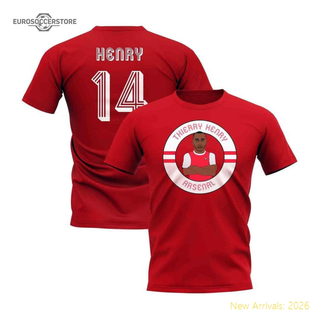 Premium Thierry Henry Illustration T-shirt (red) - Premium Quality