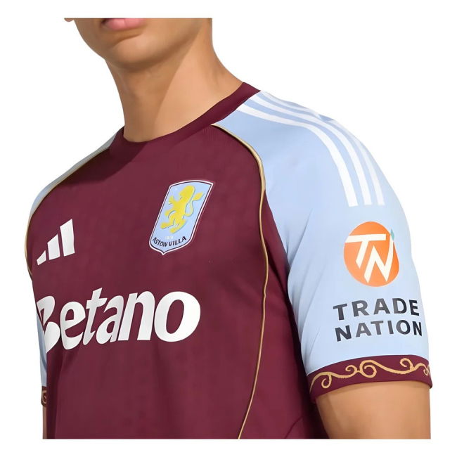2025-20 Aston Villa trendy Home Football Shirt | genuine