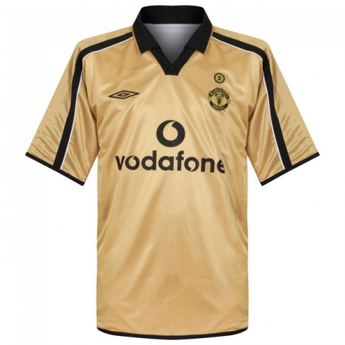 01-02 Manchester United Classic Retro Away Gold Jersey Shirt -